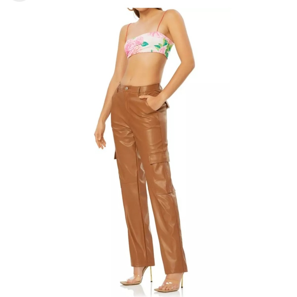 AFRM Noe Faux Leather Cargo Pants Sz 27